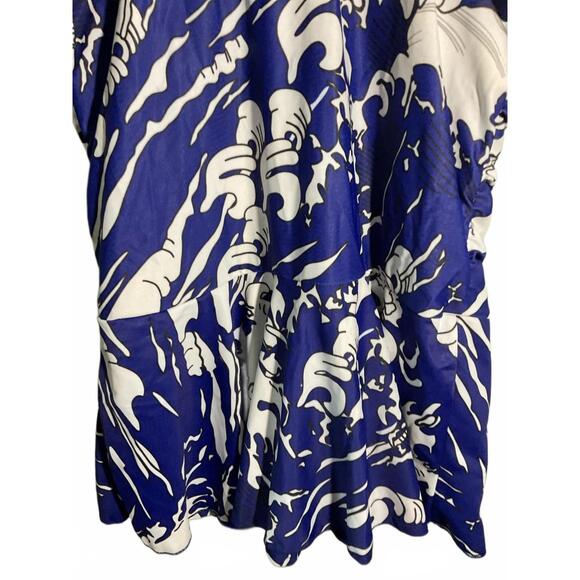 One Piece Blue/White Abstract Swimsuit with Tummy Control, Skirted, Shorts XL - Picture 6 of 11